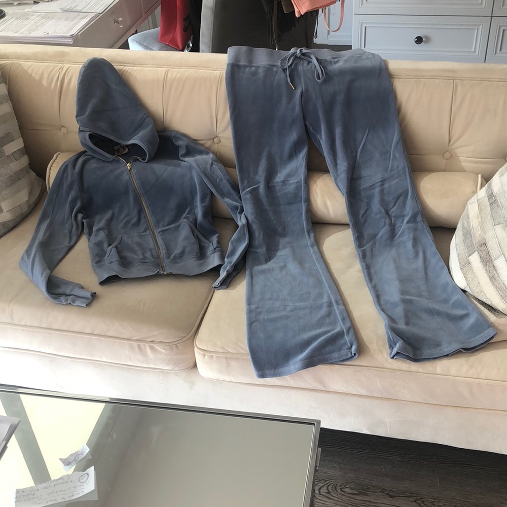 Juicy Couture Blue Velor Matching Set, M